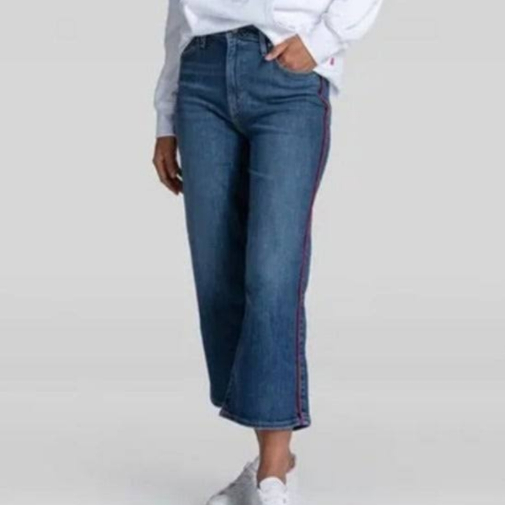Levi's Mile High Wide Leg Pipe Down Cropped Jeans - Picture 2 of 8
